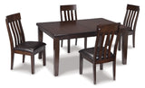 Haddigan Dark Brown Dining Table and 4 Chairs from Ashley Furniture - Luna Furniture