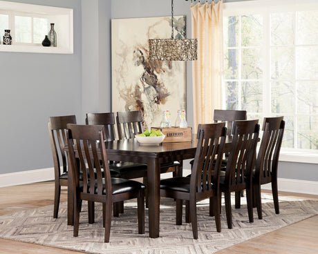 Haddigan Dining Table and 8 Chairs in Dark Brown from Ashley - Luna Furniture