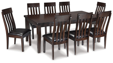 Haddigan Dining Table and 8 Chairs in Dark Brown from Ashley - Luna Furniture
