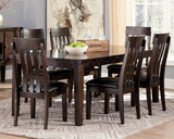 Haddigan Dark Brown Extendable Dining Set from Ashley - Luna Furniture