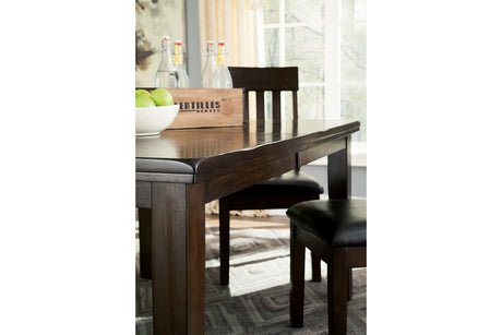 Haddigan Dark Brown Dining Table and 4 Chairs from Ashley Furniture - Luna Furniture