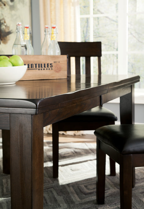 Haddigan Dark Brown Dining Extension Table from Ashley - Luna Furniture