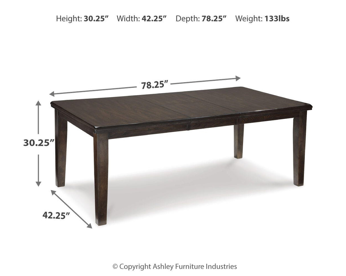 Haddigan Dark Brown Dining Extension Table from Ashley Furniture - Luna Furniture