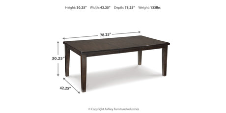 Haddigan Dark Brown Dining Extension Table from Ashley - Luna Furniture
