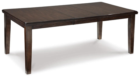 Haddigan Dark Brown Dining Extension Table from Ashley - Luna Furniture
