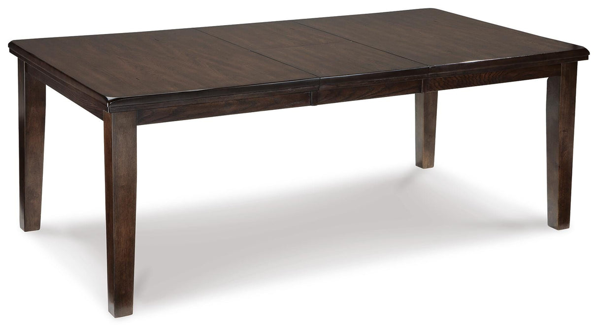 Haddigan Dining Table and 4 Chairs and Bench in Dark Brown from Ashley Furniture - Luna Furniture