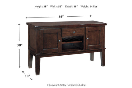 Haddigan Dark Brown Counter Height Dining Table, 4 Barstools and Server from Ashley - Luna Furniture