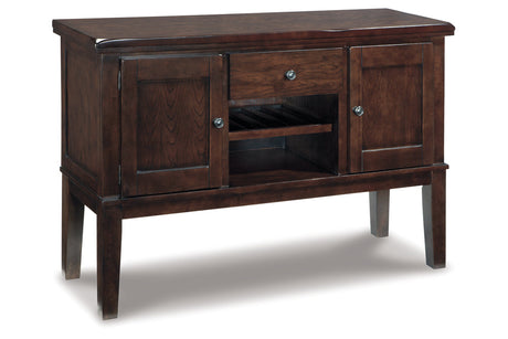 Haddigan Dark Brown Counter Height Dining Table, 4 Barstools and Server from Ashley - Luna Furniture