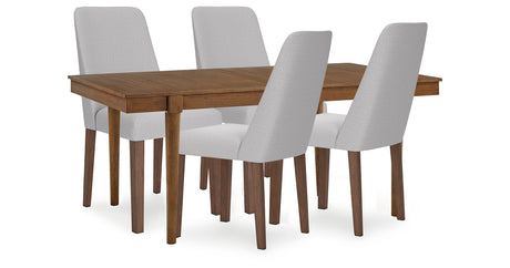 Lyncott Gray/Brown Extension Dining Table and 4 Chairs from Ashley Furniture - Luna Furniture