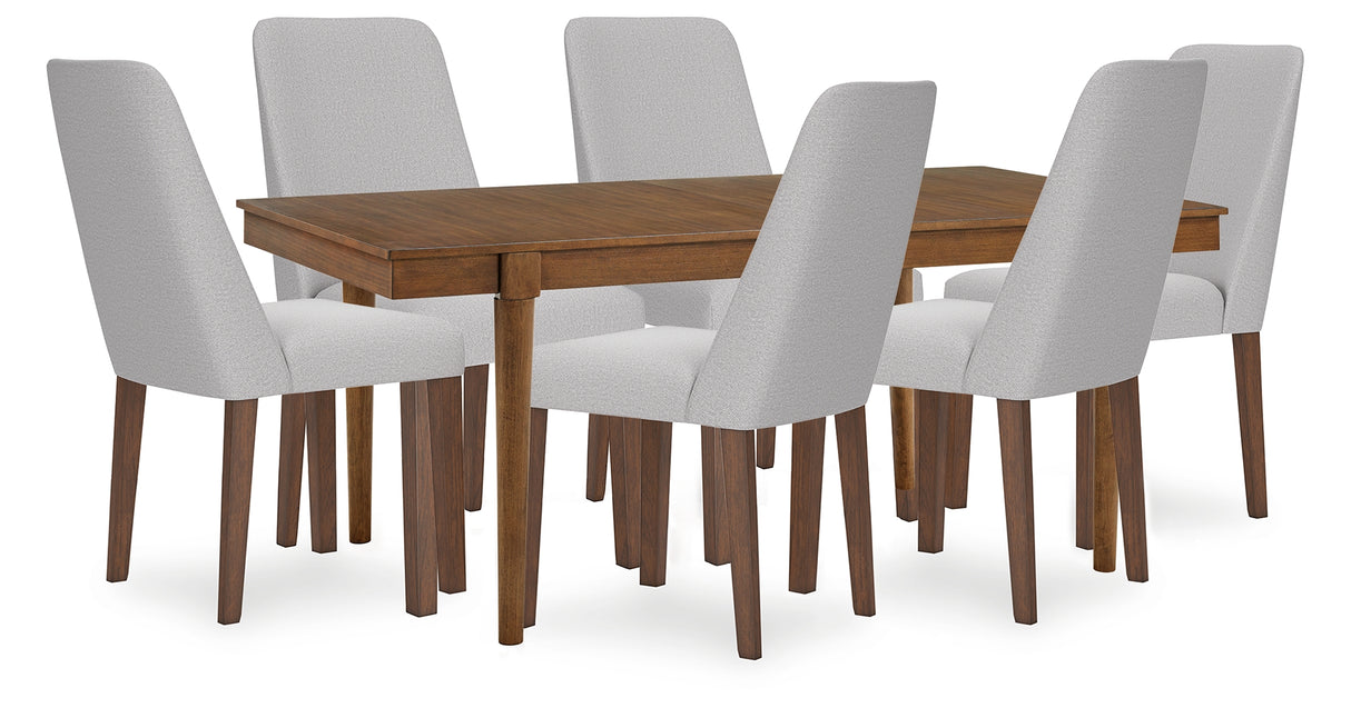 Lyncott Gray/Brown Extension Dining Table and 6 Chairs from Ashley Furniture - Luna Furniture