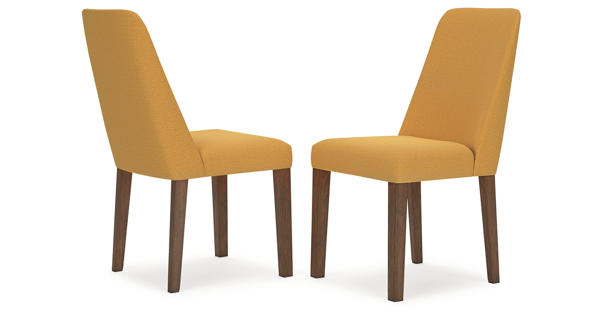 Lyncott Mustard/Brown Extension Dining Table and 4 Chairs from Ashley Furniture - Luna Furniture