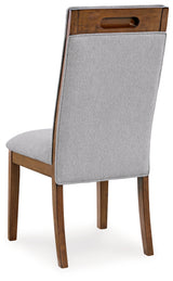 Lyncott Beige/Brown Extension Dining Table and 4 Upholstered Chairs from Ashley Furniture - Luna Furniture