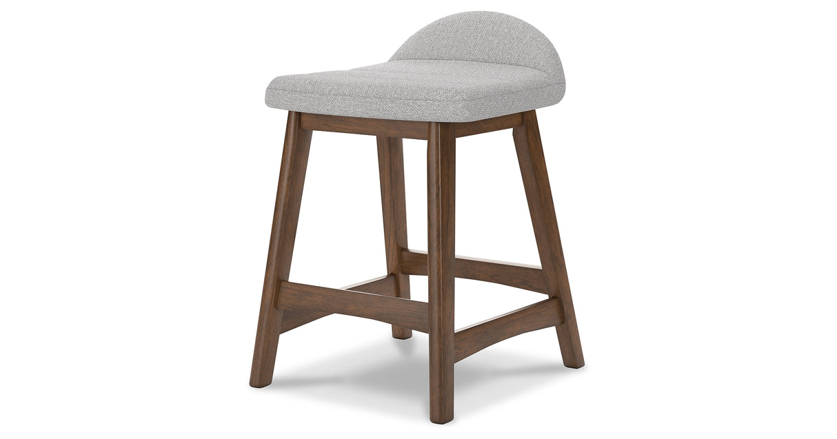 Lyncott Light Gray/Brown Counter Height Barstool, Set of 2 from Ashley - Luna Furniture