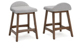 Lyncott Light Gray/Brown Counter Height Barstool, Set of 2 from Ashley - Luna Furniture