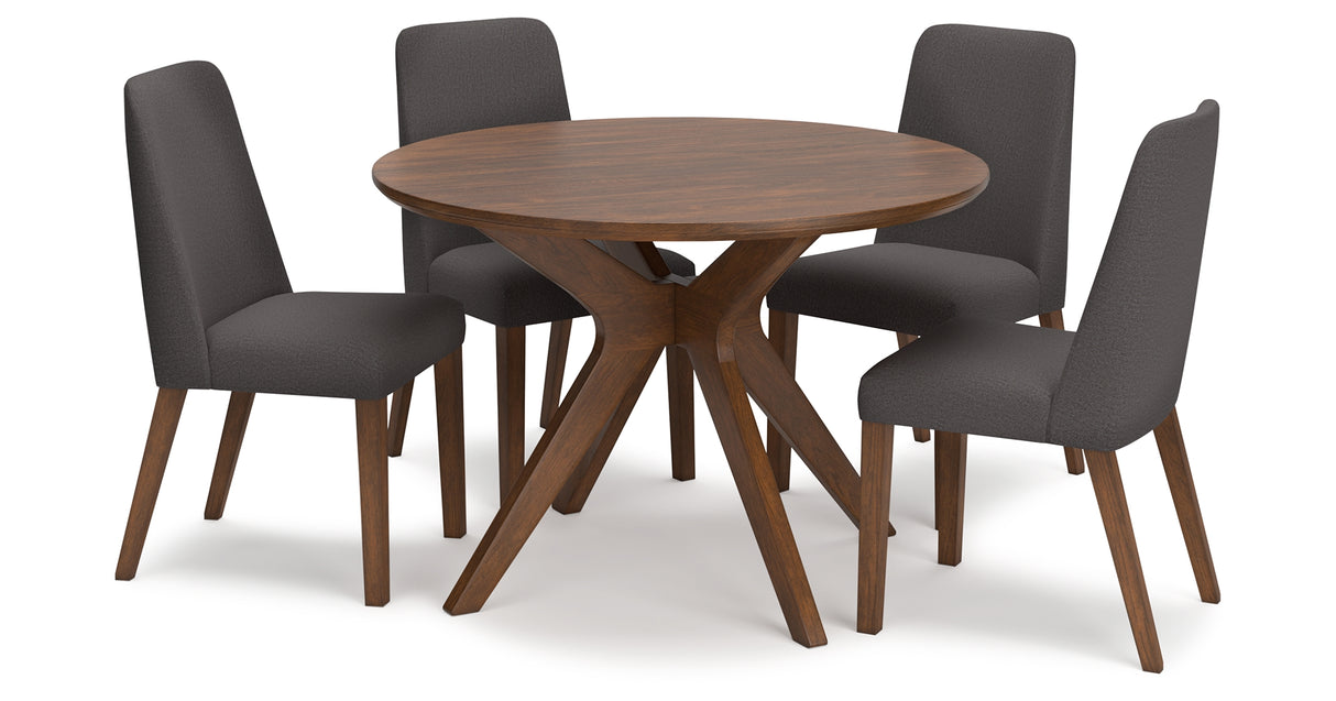 Lyncott Charcoal/Brown Dining Table and 4 Chairs from Ashley Furniture - Luna Furniture