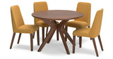 Lyncott Mustard/Brown Dining Table and 4 Chairs from Ashley - Luna Furniture