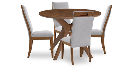 Lyncott Beige/Brown Dining Table and 4 Chairs from Ashley - Luna Furniture