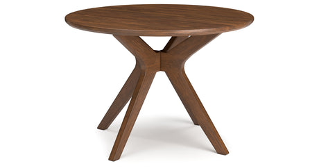 Lyncott Round Dining Table and 4 Chairs in Blue/Brown from Ashley - Luna Furniture