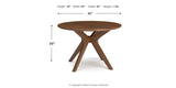 Lyncott Round Dining Table and 4 Chairs in Blue/Brown from Ashley - Luna Furniture