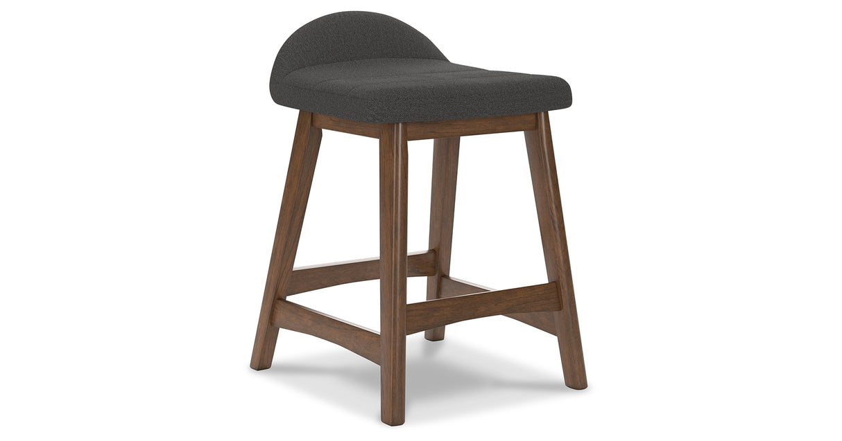 Lyncott Charcoal/Brown Counter Height Barstool, Set of 2 from Ashley Furniture - Luna Furniture