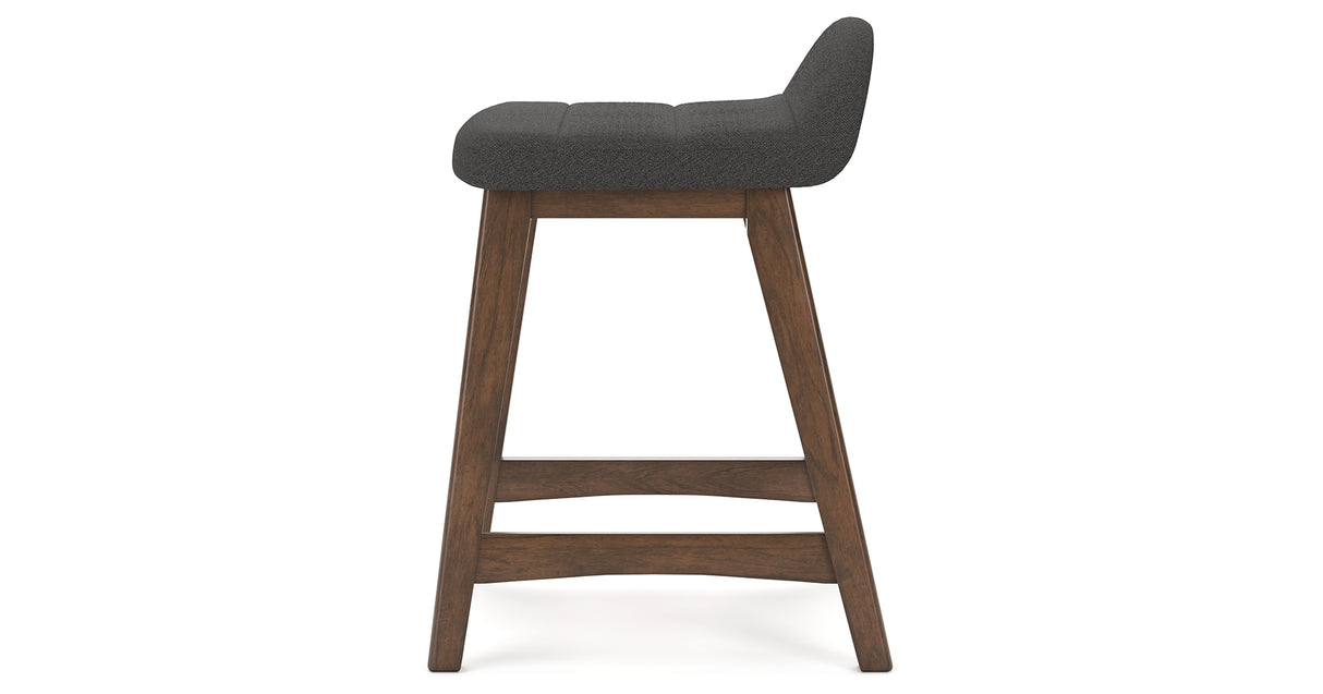 Lyncott Charcoal/Brown Counter Height Barstool, Set of 2 from Ashley Furniture - Luna Furniture
