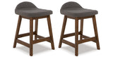 Lyncott Charcoal/Brown Counter Height Barstool, Set of 2 from Ashley Furniture - Luna Furniture