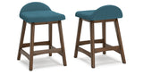 Lyncott Blue/Brown Counter Height Barstool, Set of 2 from Ashley Furniture - Luna Furniture