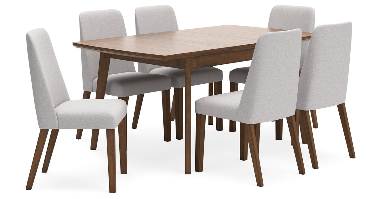 Lyncott Gray/Brown Extension Dining Table and 6 Chairs from Ashley Furniture - Luna Furniture
