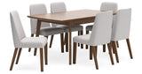 Lyncott Gray/Brown Extension Dining Table and 6 Chairs from Ashley Furniture - Luna Furniture