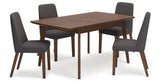 Lyncott Charcoal/Brown Extension Dining Table and 4 Chairs from Ashley - Luna Furniture