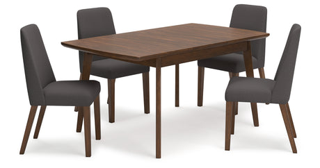 Lyncott Charcoal/Brown Extension Dining Table and 4 Chairs from Ashley - Luna Furniture