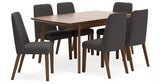 Lyncott Charcoal/Brown Extension Dining Table and 6 Chairs from Ashley Furniture - Luna Furniture