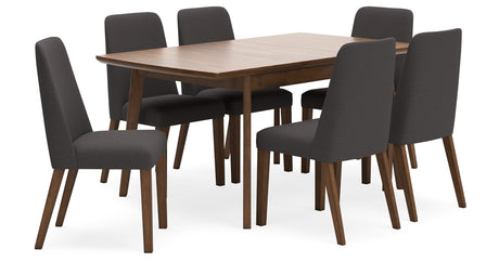 Lyncott Charcoal/Brown Extension Dining Table and 6 Chairs from Ashley Furniture - Luna Furniture