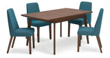 Lyncott Blue/Brown Extension Dining Table and 4 Chairs from Ashley Furniture - Luna Furniture