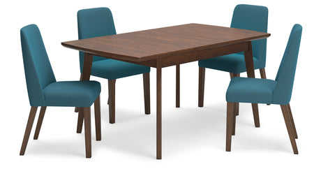 Lyncott Blue/Brown Extension Dining Table and 4 Chairs from Ashley Furniture - Luna Furniture