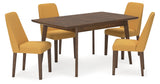 Lyncott Mustard/Brown Dining Table and 4 Chairs from Ashley - Luna Furniture
