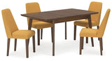 Lyncott Mustard/Brown Dining Table and 4 Chairs from Ashley - Luna Furniture