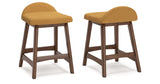 Lyncott Mustard/Brown Counter Height Barstool, Set of 2 from Ashley Furniture - Luna Furniture
