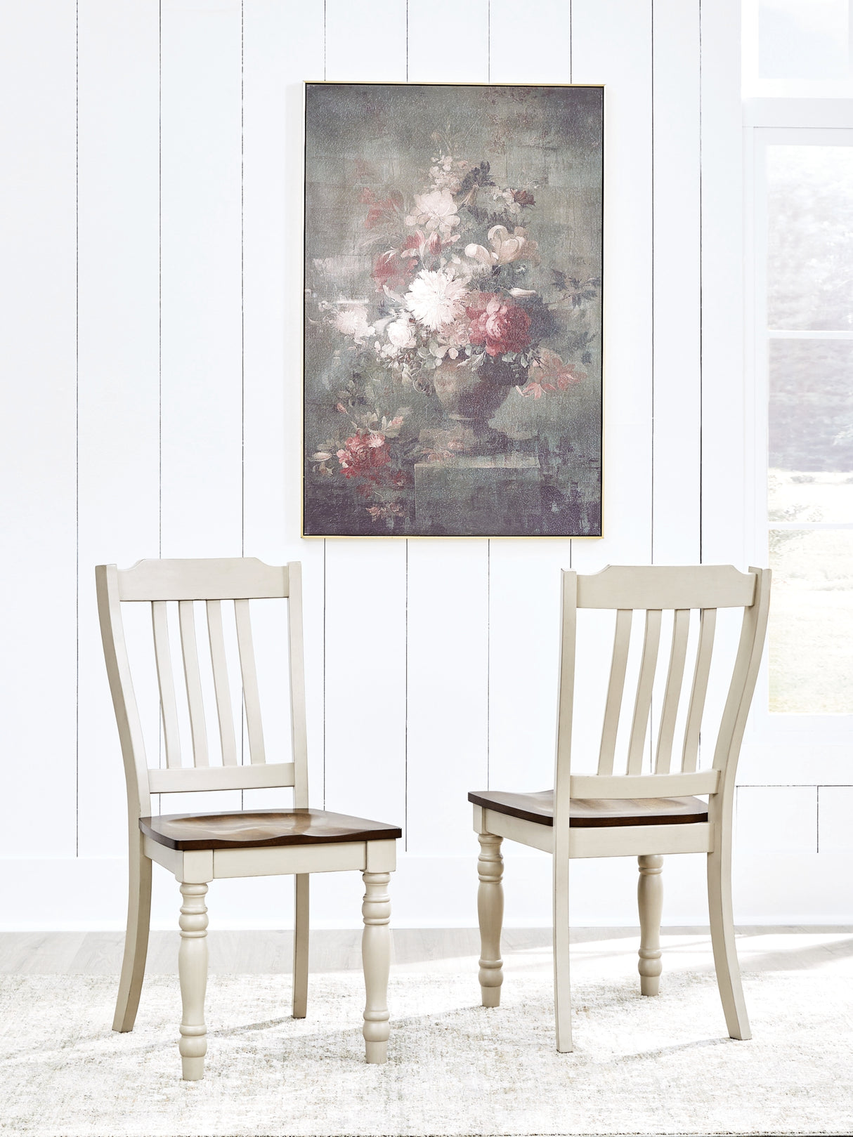 Wirloni Antique White/Brown Dining Chair, Set of 2 from Ashley - Luna Furniture