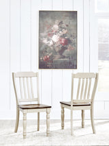 Wirloni Antique White/Brown Dining Chair, Set of 2 from Ashley - Luna Furniture