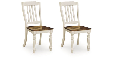 Wirloni Antique White/Brown Dining Chair, Set of 2 from Ashley - Luna Furniture