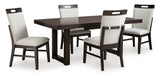 Neymorton Dark Grayish Brown Dining Table and 8 Chairs from Ashley Furniture - Luna Furniture