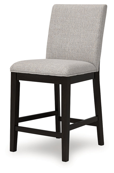 Neymorton Dark Grayish Brown Counter Height Barstool, Set of 2 from Ashley - Luna Furniture