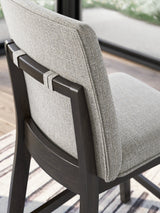 Neymorton Dark Grayish Brown Counter Height Table and 4 Barstools from Ashley Furniture - Luna Furniture