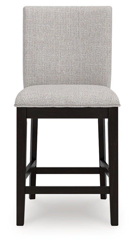 Neymorton Dark Grayish Brown Counter Height Barstool, Set of 2 from Ashley - Luna Furniture
