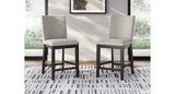 Neymorton Dark Grayish Brown Counter Height Barstool, Set of 2 from Ashley Furniture - Luna Furniture