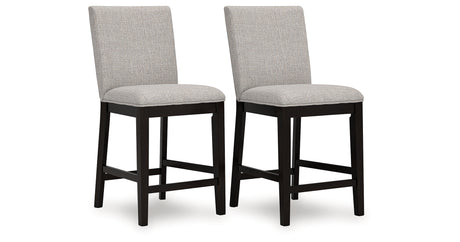 Neymorton Dark Grayish Brown Counter Height Barstool, Set of 2 from Ashley - Luna Furniture