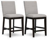 Neymorton Dark Grayish Brown Counter Height Barstool, Set of 2 from Ashley Furniture - Luna Furniture