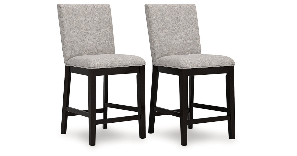 Neymorton Dark Grayish Brown Counter Height Table and 4 Barstools from Ashley - Luna Furniture