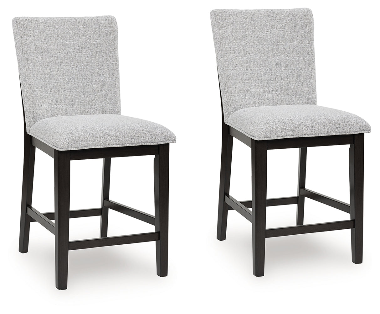 Neymorton Dark Grayish Brown Counter Height Barstool, Set of 2 from Ashley - Luna Furniture